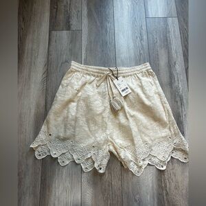 A Loves A Lace Woven & Embroidered Shorts, NWT